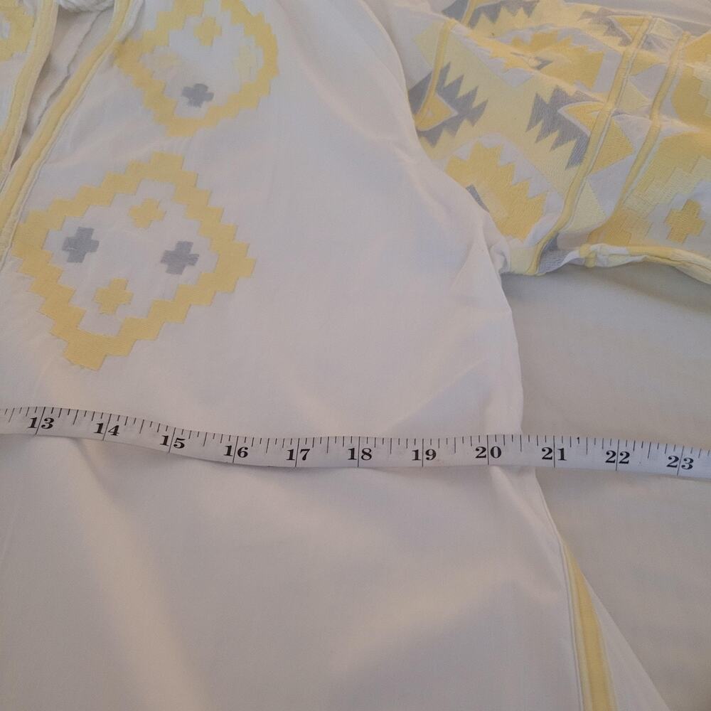 Julia Amory Dress 2XL White Yellow Coatue Caftan Embroidered Boho Maxi Belted - Picture 13 of 15